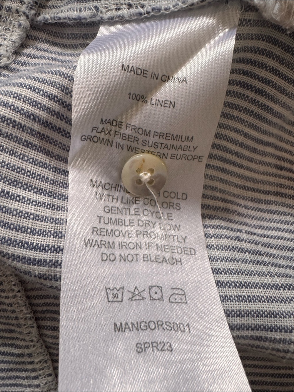 Quince Blue and White Striped Linen Dress - Picture 4 of 4